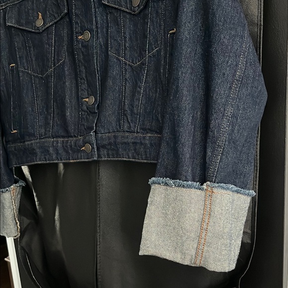 Zara Indigo Denim Jacket with Cuffed Sleeves - Picture 3 of 6